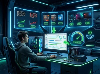 Setup gamer económico con PC y monitor